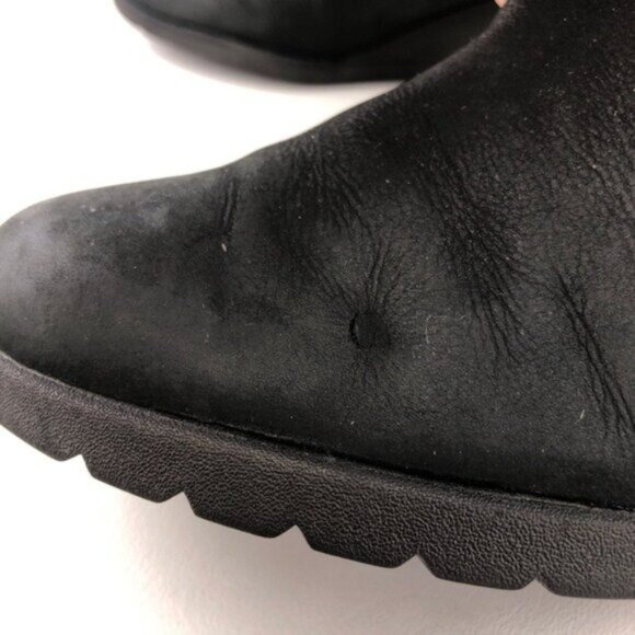 UGG Indra Black Leather Wedge Ankle Booties 9 - Picture 12 of 12